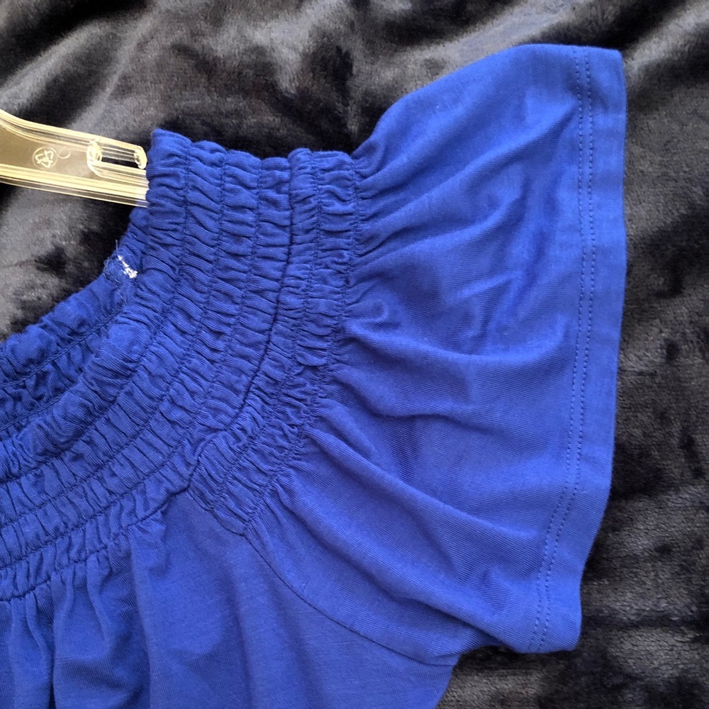 Women’s Royal Blue Off Shoulder Blouse Size S - Picture 4 of 6